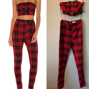 superdown. Jalina Strapless Crop Top Set Size Small